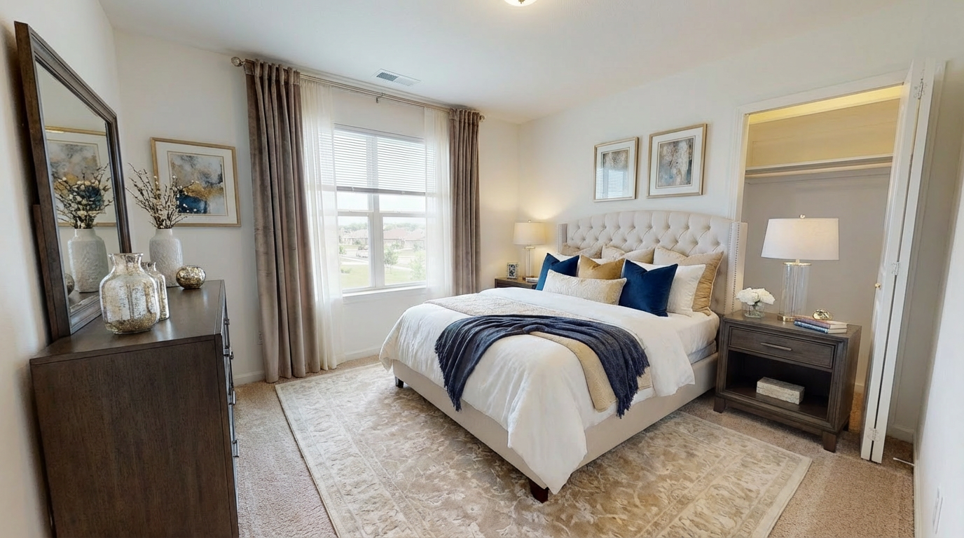 Living room with modern virtual furniture